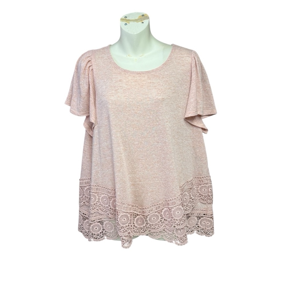 Cupio size 1X  Blush Lace Women's Blouse